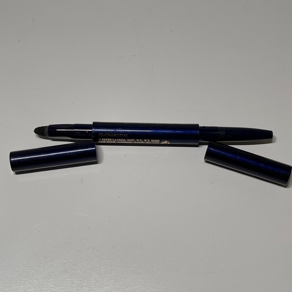 READ Estee Lauder AUTOMATIC Eye Pencil DUO Lipstick Liner in 17 Charcoal TESTER - Picture 3 of 10